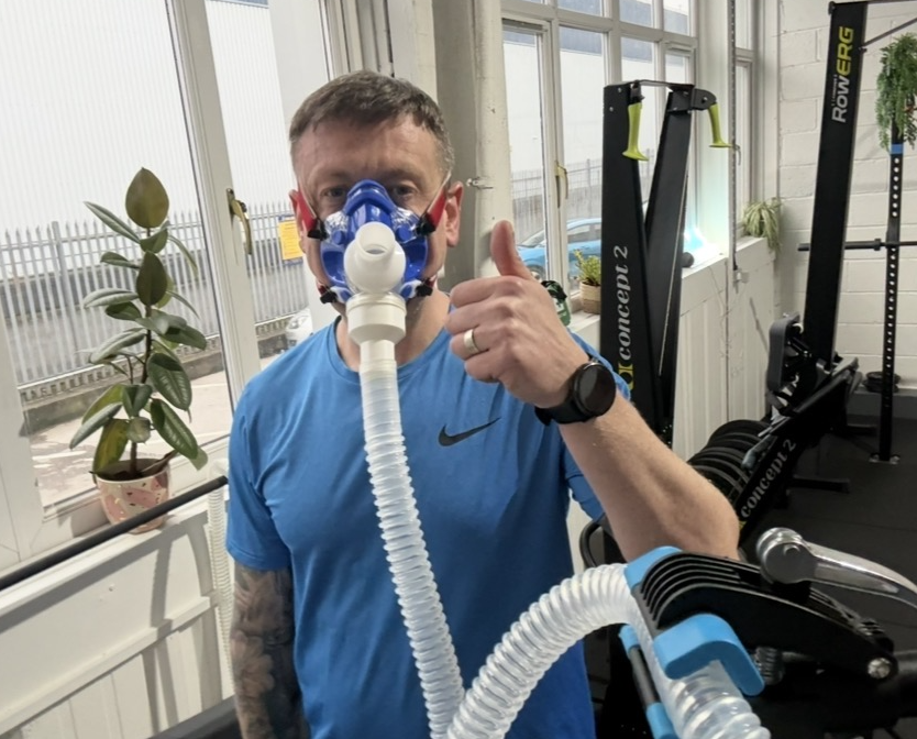 Athlete giving thumbs up after test