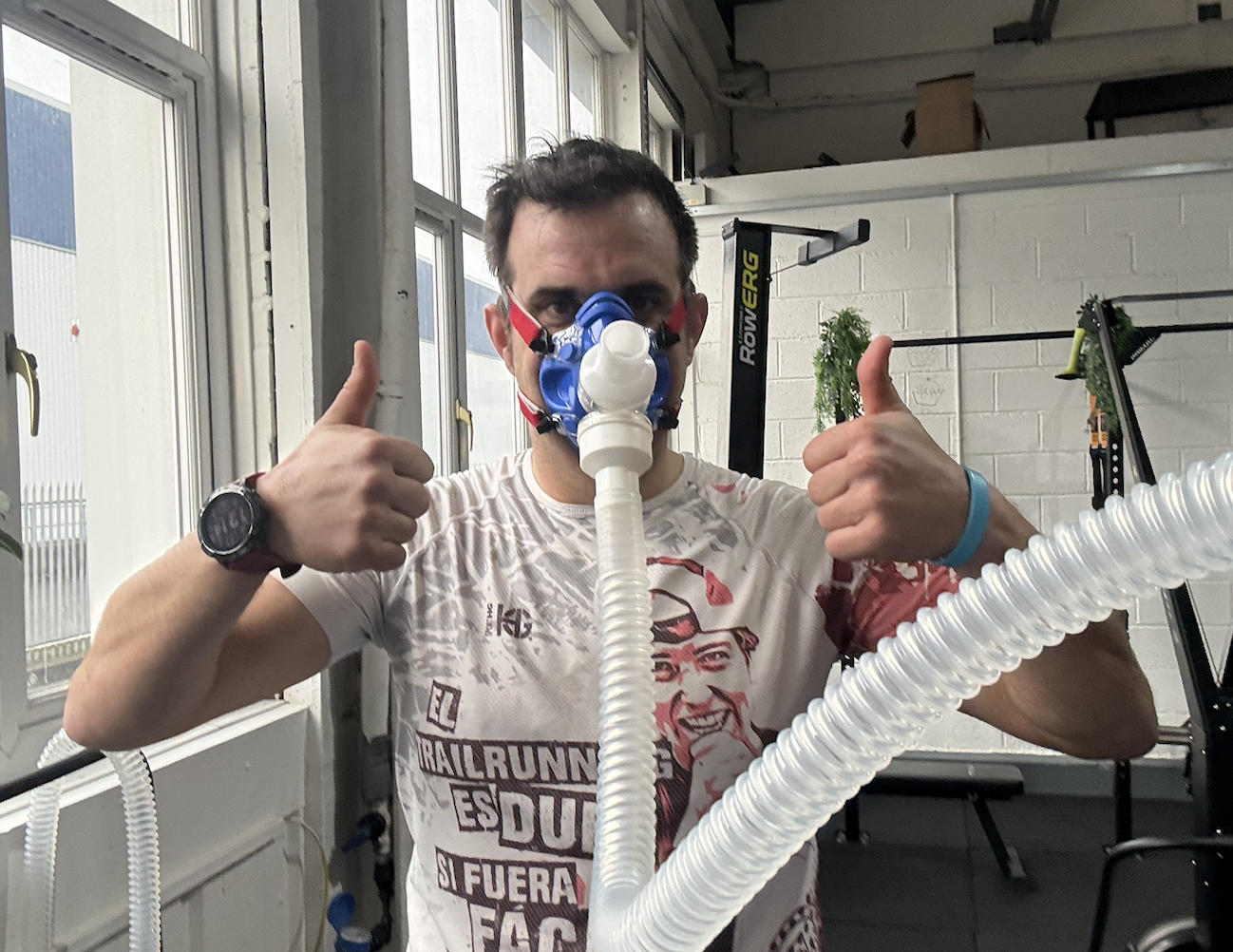 Happy athlete after completing test